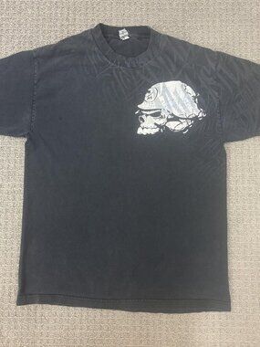 VTG Metal Mulisha Shirt Large Crew Neck Graphic Print Distressed Worn Flaw Y2K
